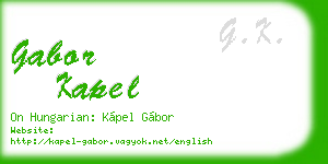 gabor kapel business card