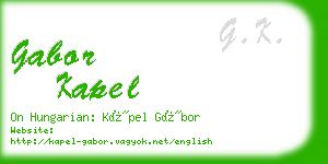 gabor kapel business card